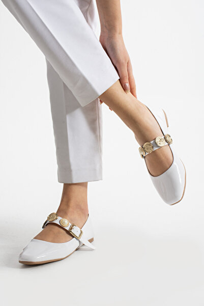 Moda Devrin Accesorii albe pentru femei Balerina Pantofi pentru interior și exterior