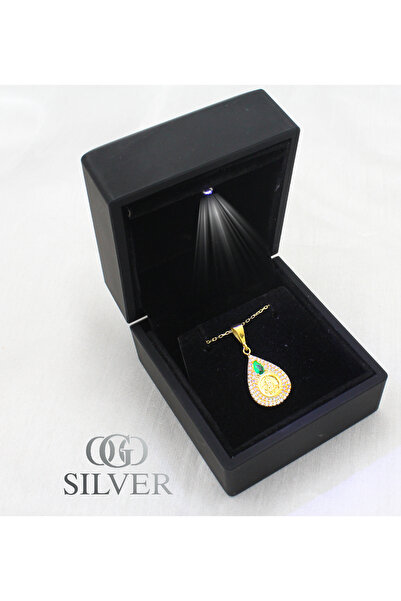 OGO SİLVER 925 Ayar Gümüş Zirkon Taşlı Tuğralı Gümüş Kolye