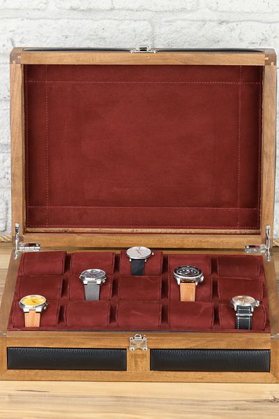 Onywatch 15-Piece Wooden Watch Box Multi Watch Box Watch Collection Box Watch Organizer Watch Case