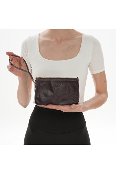 ByTooche حقيبة يد نسائية من الجلد الطبيعي من مايا باللون العنابي/البرقوق، حقي...