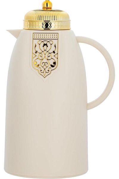 ALSAIF Thermal Flask Diva for Coffee and Tea - Ivory/Gold - 1.0L