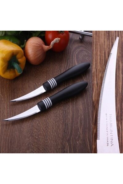 TRAMONTINA Since 1911, Brazil- 2 Pieces Tomato Knife Set With Stainless Steel Blade 23462233