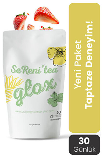GLOX Sereni’Tea Hızlı Çilek Aromalı Bitkisel Çay 60 Adet Doğal Detox Etkisi