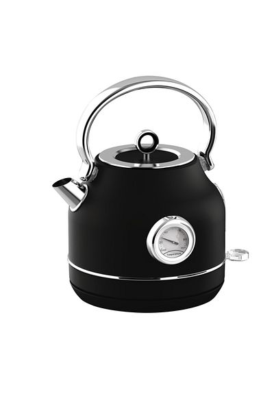 Berlinger Fierbător electric cu termometru, colecție neagră mată, 1,7 l