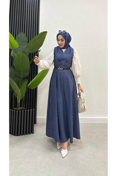 BRN IŞIK TESETTÜR Reyyan Hijab Gilet Dress