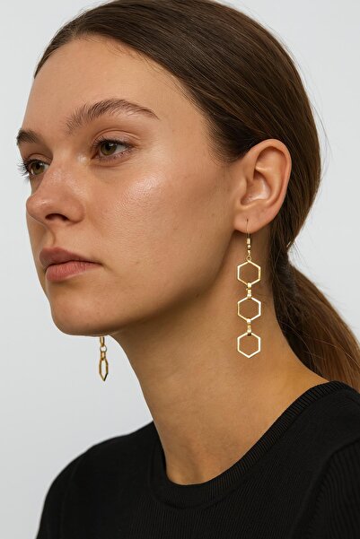 New Obsessions Geometrik Figürlü Sallantılı Minimal Küpe