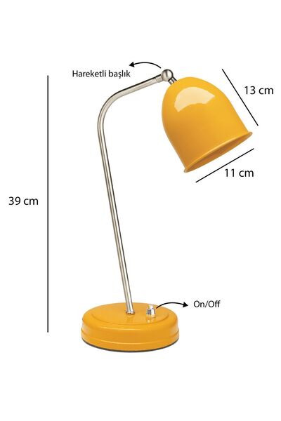 HOMİNG Design By Homing Hardal Sarısı Gece Lambası Abajur Masa Lambası Kod:241285