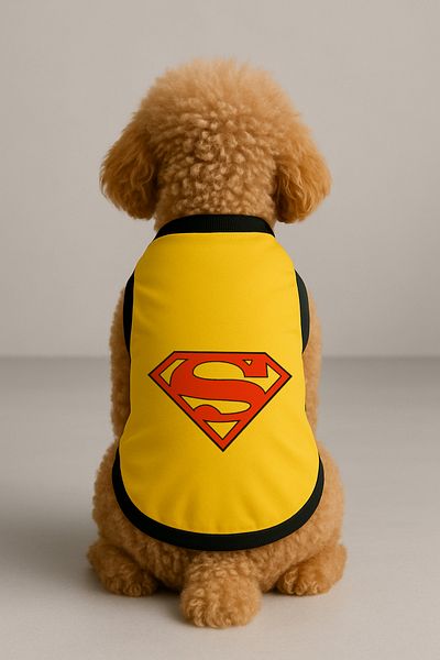 Monopetz New Season Dog And Cat Outfit & Dress - Yellow Superman