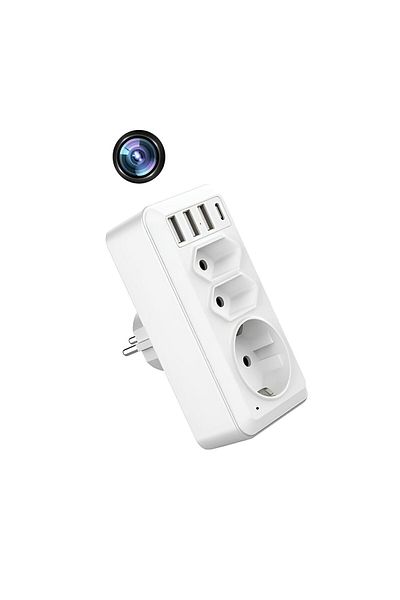 Vala Tech Adaptor Priza Cu Camera Spion 64gb, ®️, Full Hd 1080p, Rezolutie Foto 4032x3024, Format Avi