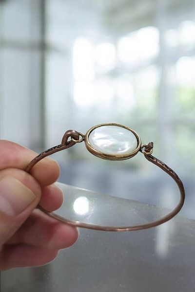 NBS Beautiful Naturel Stones Pure Copper Bracelet Selenite Real Evil Eye Protection (Gift, Daily, Special Occasions)