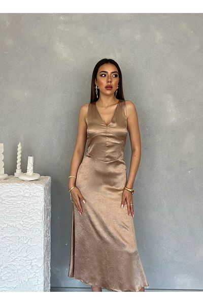 Nesil Kıraçlı Satin Midi Special Occasion Αποφοίτηση Αρραβώνα Βραδινό Φόρεμα Γυναικείο Φόρεμα