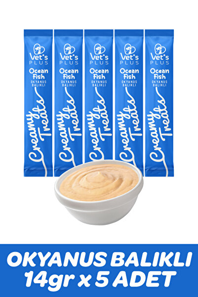 Vet's Plus Okyanus Balıklı Krema Kedi Ödülü 5x14gr