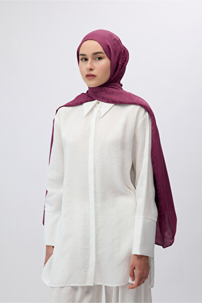 Qef Silk Jacquard Monogram Shawl Cherry Rot