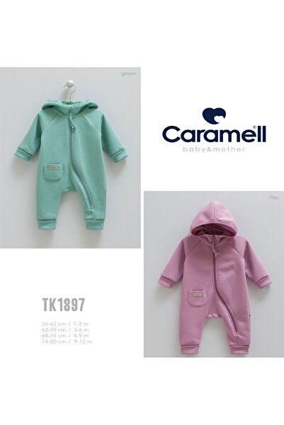 Caramell Barbosa Basic Girl Baby Jumpsuit 3 Thread Raised (1-3Ay/3-6Ay/6-9Ay/9-12Ay) Tk1897 Green
