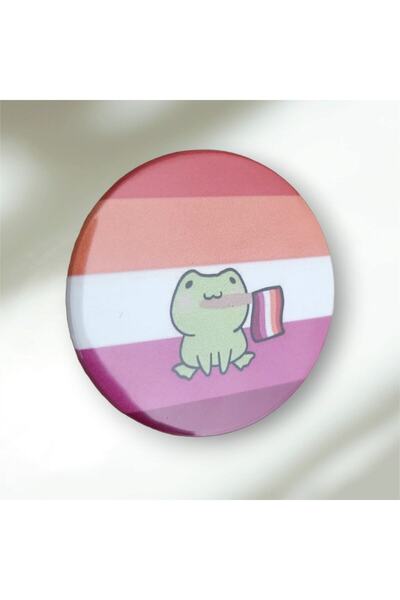 fırsatlar diyarı Pride Flag Lesbian Frog Buton Rozet