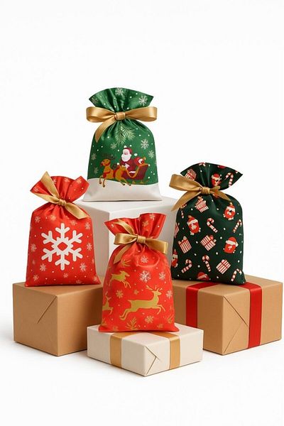 BeySüS Christmas Tree Christmas Gift Pouch 8 Pieces Large