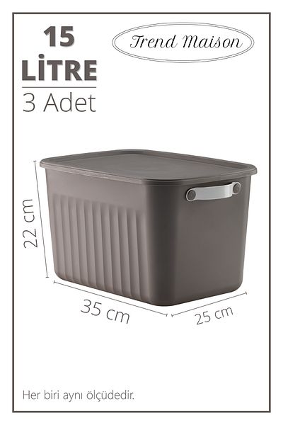 Trend Maison منظم متعدد الأغراض، صندوق بغطاء، صندوق تخزين مزخرف، منظم 3 قطع