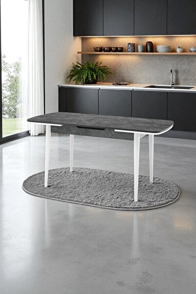 DENGEMA Açılır Kapanır Yemek Masası – Aris Masa, Beyaz Ayak, 4-6 Kişilik