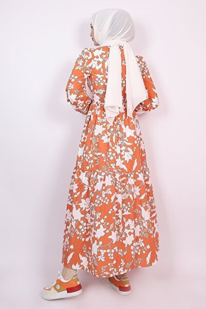 Kirazgym Καλοκαιρινό φόρεμα με φλοράλ φλοράλ Hijab