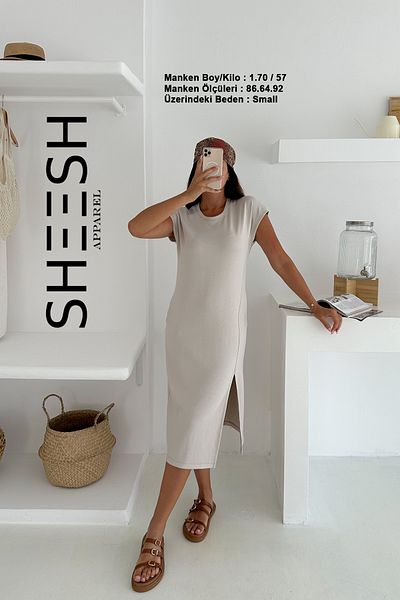 SHEESH APPAREL Stone Low Sleeve Modal Summer Dress