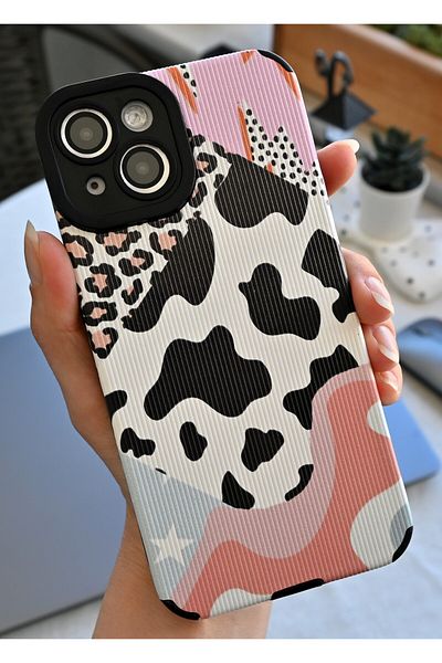 Go Aksesuar حافظة سيليكون مرنة بتصميم مطلي متوافق مع هاتف Iphone 13 -14