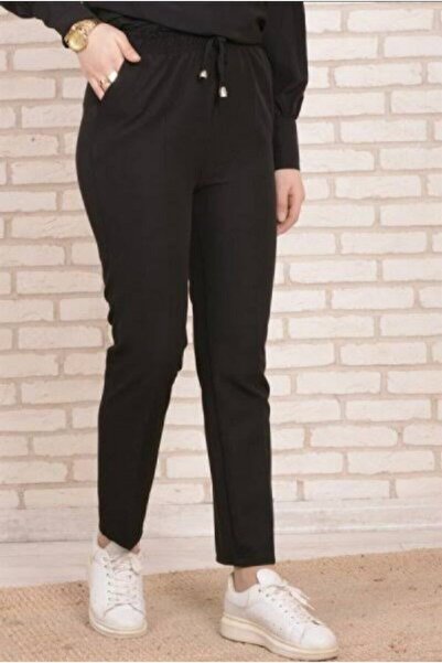 Maystore Lucia Kadın Kumaş Beli Lastikli Cep Detaylı Havuç Kesim Pantolon