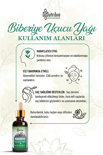 nutribio Biberiye Uçucu Yağı %100 Saf 10 ml
