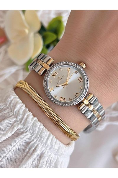 FERRO 3 Atm Water Resistant Special Design Women's Wrist Watch & Bracelet - Steel Band Vs.Blkt.0038