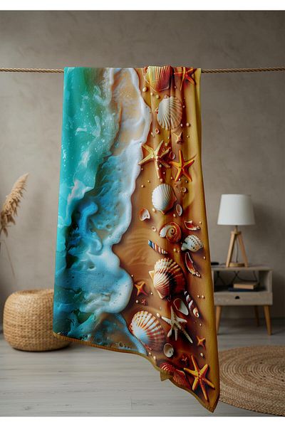 Doruklar Home Collection Πετσέτα θάλασσας με μοντέρνα σχέδια ψηφιακής εκτύπωσης 80x160 cm Pika20