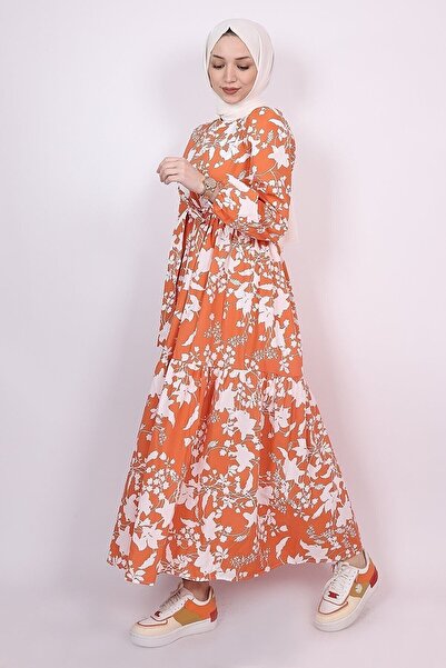 Kirazgym Καλοκαιρινό φόρεμα με φλοράλ φλοράλ Hijab