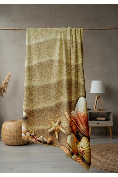 Doruklar Home Collection Πετσέτα θάλασσας με μοντέρνα σχέδια ψηφιακής εκτύπωσης 80x160 cm Pika19