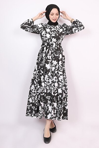 Kirazgym Καλοκαιρινό φόρεμα με φλοράλ φλοράλ Hijab