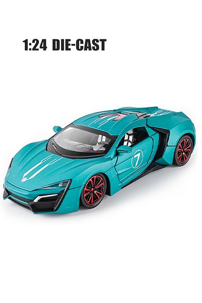 PLAYZO 1:24 Die-Cast Model Car with Sound, Lights & Spray – Pullback Power Sports Car Toy , Spray Function