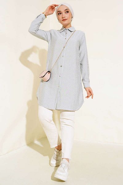 Kirazgym Striped Metal Buttoned Shirt