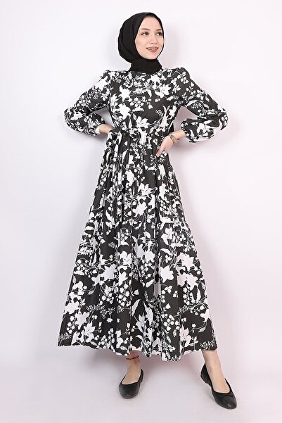 Kirazgym Καλοκαιρινό φόρεμα με φλοράλ φλοράλ Hijab