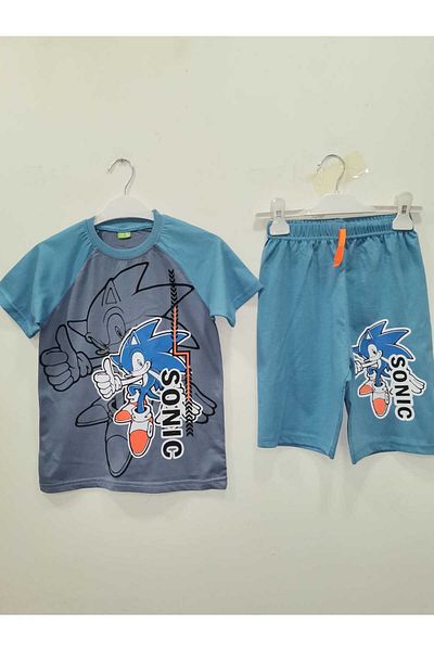 Neefy VARA 2025 NOUL SEZON SONIC 1 SET 2 PIESE IMPRIMATE Costum din bumbac pieptănat de primă calitate