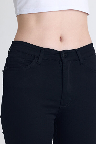 Rays Yüksek Bel Dar Paça Dar Kesim Pantolon - 2111 Siyah