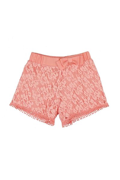 best kids Pantaloni scurți garniți cu dantelă roz