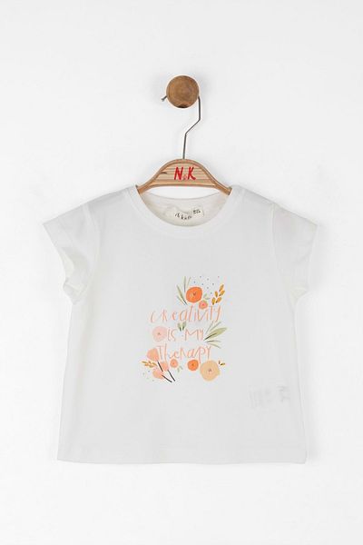 nk kids Butterfly Flower Tshirt Ecru