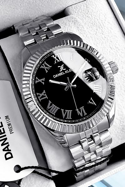 Daniel Klein 3 Atm Waterproof Men's Wristwatch - Silver Color, Steel Cord Gift Bracelet Dke2106C1