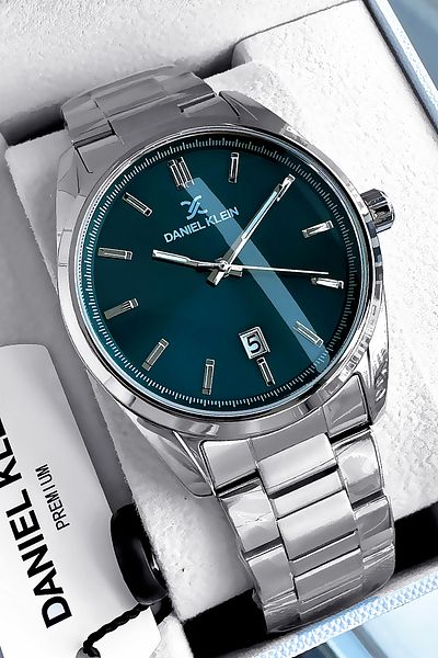Daniel Klein Men's Wristwatch 3 Atm Waterproof Silver Color * Steel Cord Bracelet Dke2055C1
