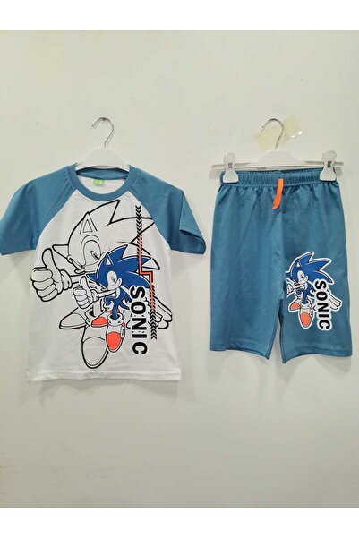 Neefy 2025 Summer New Season Sonic 1 Set 2 Pieces Printed First Quality Combed Cotton Suit