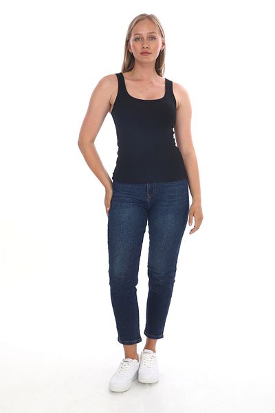 BERBUR STORE Black Ribbed Camisole Tank Top Slim Fit Lycra