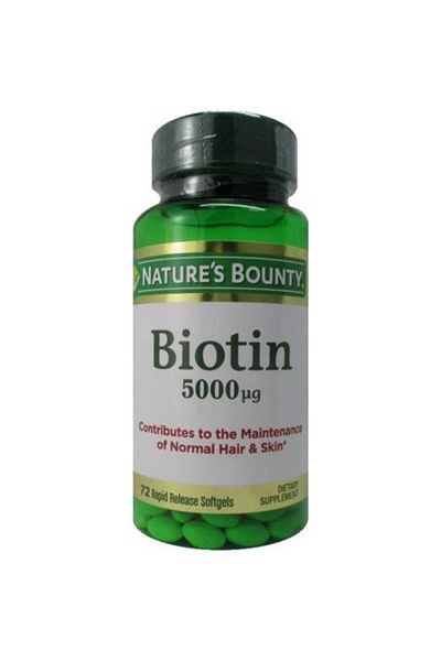 Nature's Bounty بيوتين 5000 ماك جرام مكمل غذائي 72 كبسولة