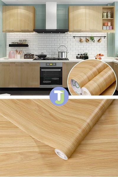 Technojet Αυτοκόλλητο Ξύλινο Look Κουζίνα Μπάνιο Πάγκος Τοίχου Ντουλάπι Τραπεζιού 60X300cm