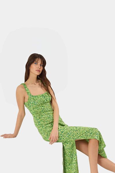 PayBuy Summer Floral a Line Maxi Dress Viscose Fabric Comfortable Casual Style Custom Design