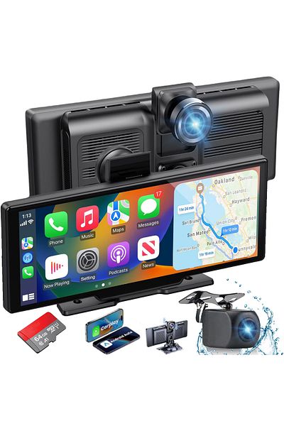 VENTLEX Universal Car Navigation, 10.26 In Touch Screen, Wifi Carplay/Android Auto, 4k Front/Rear Camera
