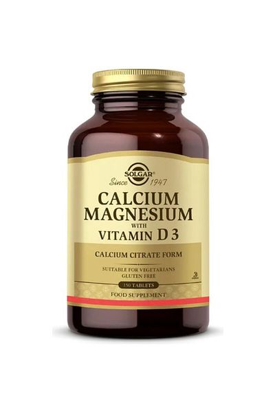 Solgar Calcium Magnesium with Vitamin D3 Calcium and Magnesium 150 Tablets