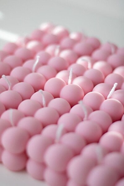 LALEZEN HOME Pembe Mini Bubble Mum 50 Adet Kına- Söz Nişan Hediyelik Mum