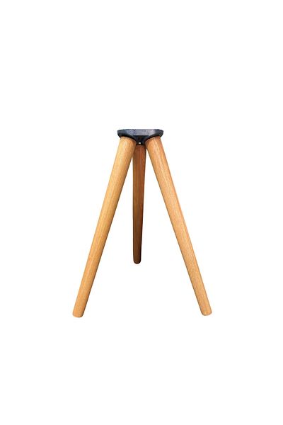 HAMADEX Picioare de masă conice din lemn brut de 38 cm – 3 buc | Masă laterală, Puf, Include Aparat pentru picioare de mobilier și șurub